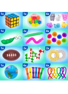 Bebiland 50 Pcs Fidget Toys Set for Kids, Adults Stress Relief Sensory Toy, ADHD Toys Bulk for Classroom Treasure Box Prizes, Gifts for Kids, Party Favors (Colors are Random)  - Image 3