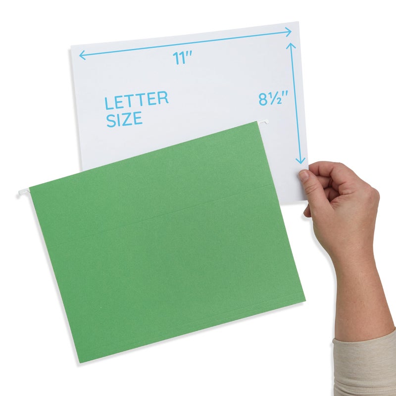 Blue Summit Supplies Hanging File Folders, 25 Pack, Letter Size, Assorted Colors, 1/5 Cut Adjustable Tab Inserts, Designed for Color Coded File Organization and File Cabinets, File Cabinet Organizer - Image 3