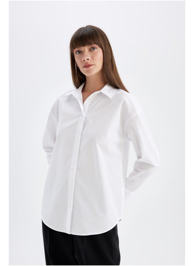 DeFacto - Woman Woven Oversize Fit Long Sleeve Shirt - Image 1