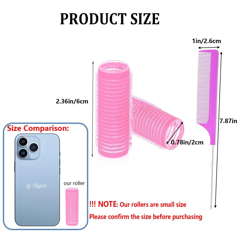 ZMD 18Pcs Self Grip Small Hair Rollers Curlers, Plastic Rollers Heatless Curlers Salon Dressing Curler DIY Curly Hair Hairstyle Roller for Women Girls Short Medium Hair (0.8 x 2.4 Inch) - Image 2