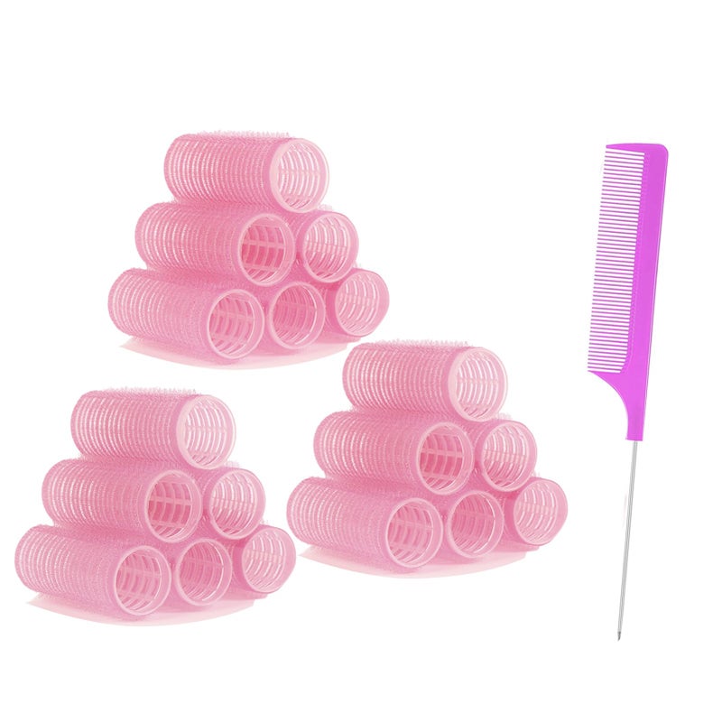 ZMD 18Pcs Self Grip Small Hair Rollers Curlers, Plastic Rollers Heatless Curlers Salon Dressing Curler DIY Curly Hair Hairstyle Roller for Women Girls Short Medium Hair (0.8 x 2.4 Inch) - Image 1
