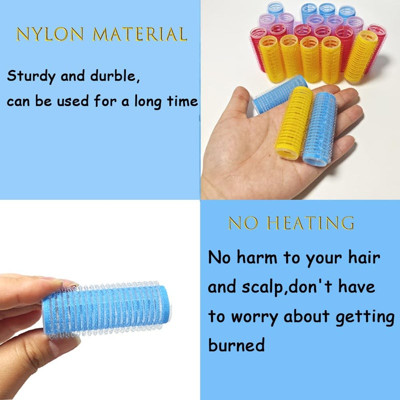 ZMD 18Pcs Self Grip Small Hair Rollers Curlers, Plastic Rollers Heatless Curlers Salon Dressing Curler DIY Curly Hair Hairstyle Roller for Women Girls Short Medium Hair (0.8 x 2.4 Inch) - Image 4