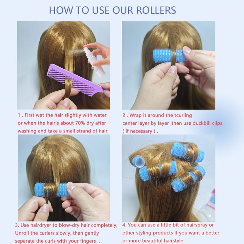 ZMD 18Pcs Self Grip Small Hair Rollers Curlers, Plastic Rollers Heatless Curlers Salon Dressing Curler DIY Curly Hair Hairstyle Roller for Women Girls Short Medium Hair (0.8 x 2.4 Inch) - Image 5