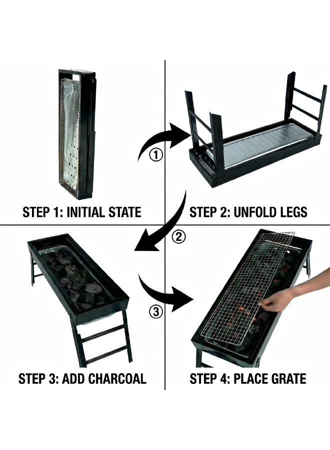 Portable Outdoor Grill – Foldable for Easy Storage, Ideal for Camping, Picnics, Beaches and Outdoor Barbecues - Image 5