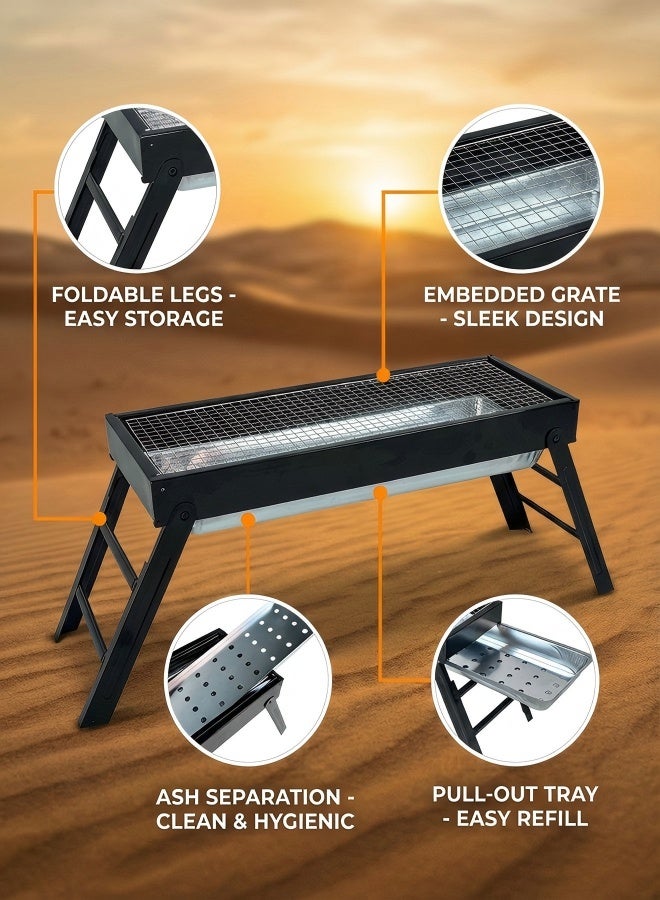 Portable Outdoor Grill – Foldable for Easy Storage, Ideal for Camping, Picnics, Beaches and Outdoor Barbecues - Image 2