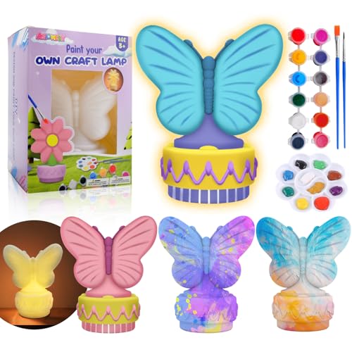 ASIOWELY Paint Your Own Butterfly Lamp KitsArts and Crafts Supplies for Kids Toys Ages 46812DIY Art Night Light Painting for Girls Ages 510Birthday Gifts for 312 Year Old Toddler Teens Adults - Image 1