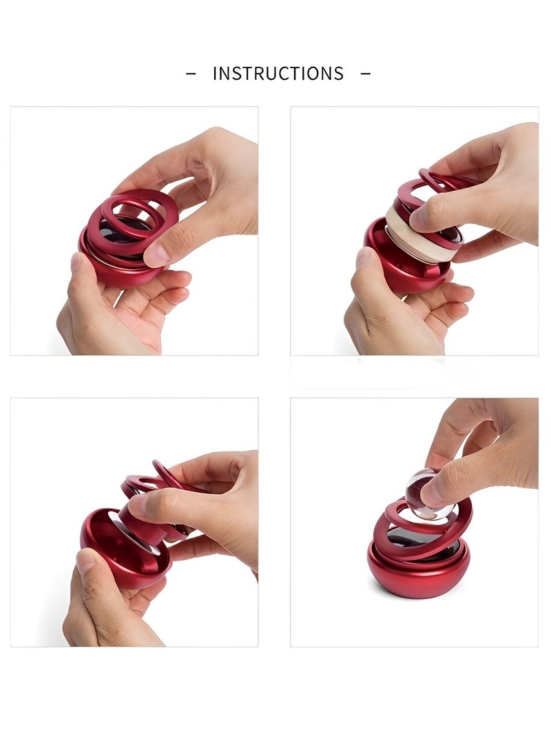 REOCLE Car Air Freshener Solar Power Aromatherapy Combines Suspension and Rotation Essential Oil Diffuser with Interstellar Double Ring - Image 5