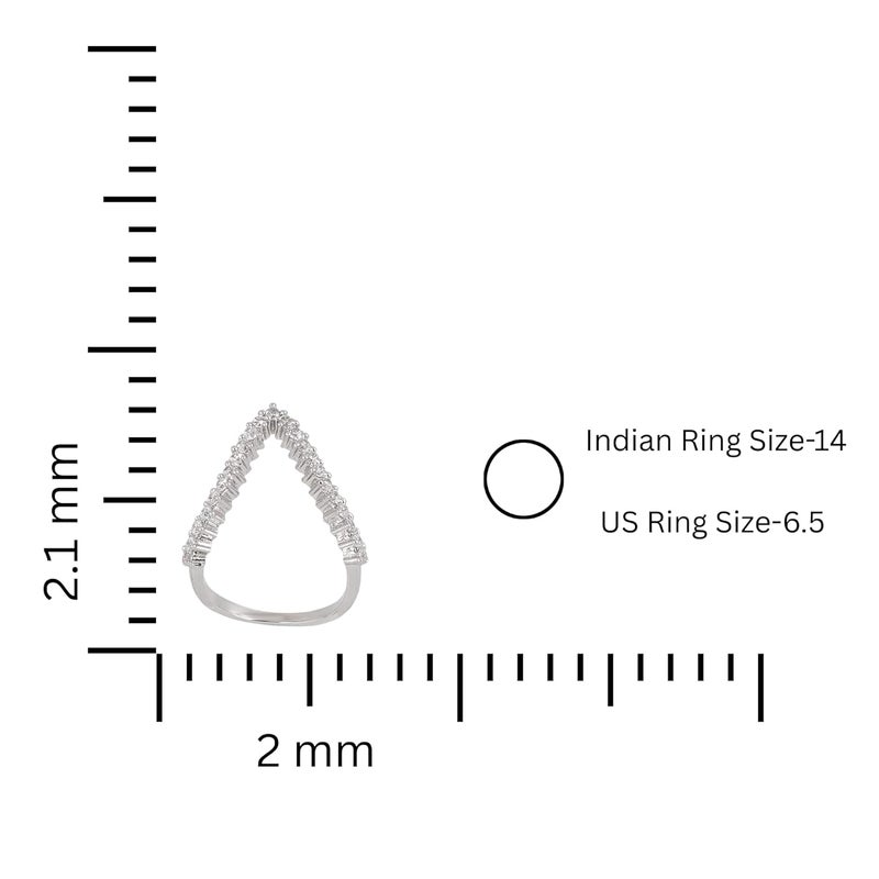 ZEELLO Vanki Rings for Women and Girls | Trending American Diamond V Shape Midi Finger Ring | Stylish Jewellery - Image 4