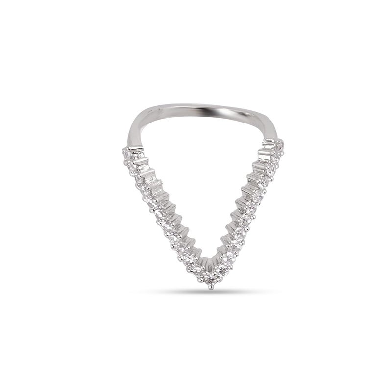 ZEELLO Vanki Rings for Women and Girls | Trending American Diamond V Shape Midi Finger Ring | Stylish Jewellery - Image 1