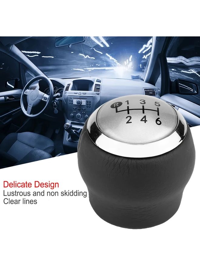 Silvery 6 Speed PU Leather Car Gear Shift Knob Lever Shifter Stick Handball - Image 5