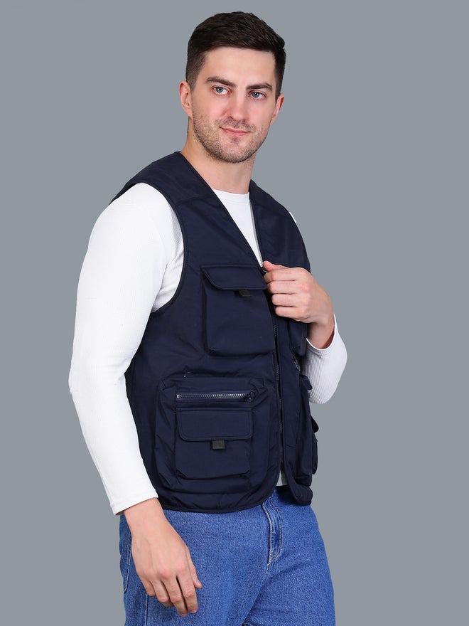 Fort Collins Men Navy Blue Utility Vest - Image 4