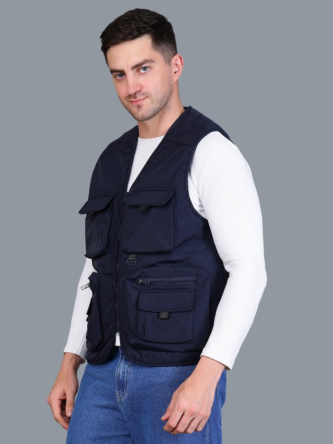 Fort Collins Men Navy Blue Utility Vest - Image 3