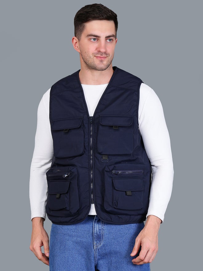 Fort Collins Men Navy Blue Utility Vest - Image 1