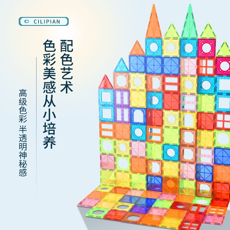 Color Window Magnetic Piece Strong Magnetic Toy Magnet Children'S Magnetic Colorful Assembled Magnetic Building Blocks Color Window - Image 3