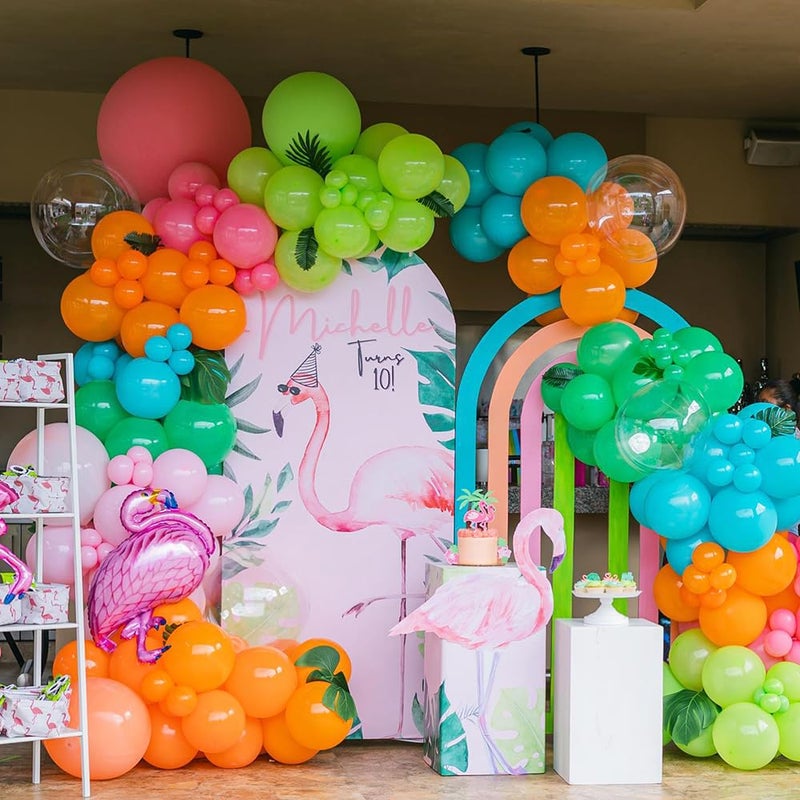 Beaumode Tropical Balloon Arch Garland Kit for Summer Pool Splish Splash Party Cartoon Princess Birthday Girl Bridal Shower Girls Aloha Hawaiian Luau Birthday Party Decorations (Tropical) - Image 3