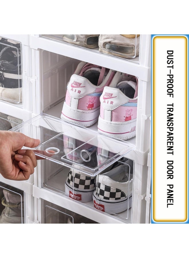 Generic A standalone acrylic shoe rack with a design of foldable and stackable shoe boxes, 6 layers. - Image 2