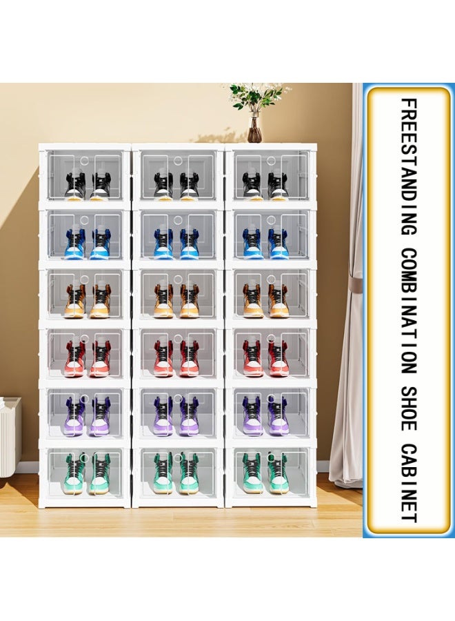 Generic A standalone acrylic shoe rack with a design of foldable and stackable shoe boxes, 6 layers. - Image 5