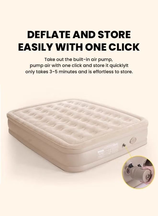 BlueFire Single Height Inflatable Air Mattress with Built-In Pump: 3-Min Quick Automatic Inflation/Deflation, 40cm Thick Portable Camping Bed with Honeycomb Support & Flocked Top for Home, Travel & Guest Use (190x100x40cm) - Image 5