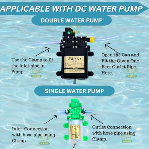 Agriansh Heavy Duty PVC Water Hose Pipe Used for 12v DC Water Pump Battery Sprayer Motor Double High Performance 12V DC 220 PSI Double Power Motor - 10 meter-Diameter-Inner 8mm-Outer 12mm - Image 4