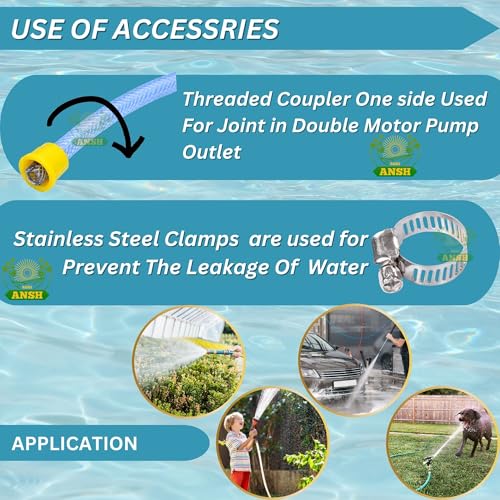Agriansh Heavy Duty PVC Water Hose Pipe Used for 12v DC Water Pump Battery Sprayer Motor Double High Performance 12V DC 220 PSI Double Power Motor - 10 meter-Diameter-Inner 8mm-Outer 12mm - Image 3