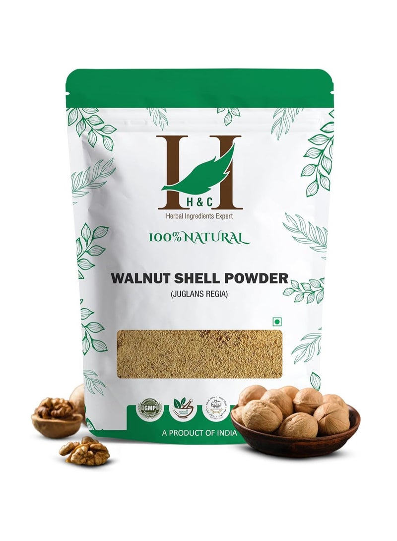 H&C H&C Herbal Ingredients Expert Natural Walnut Shell Powder (JUGLANS REGIA) - 227 Gm | Natural Scrub for Deep Cleansing, Detoxify Skin, Remove Dead Cells, Blackheads & Whiteheads| No Silica, No Fillers  - Image 1