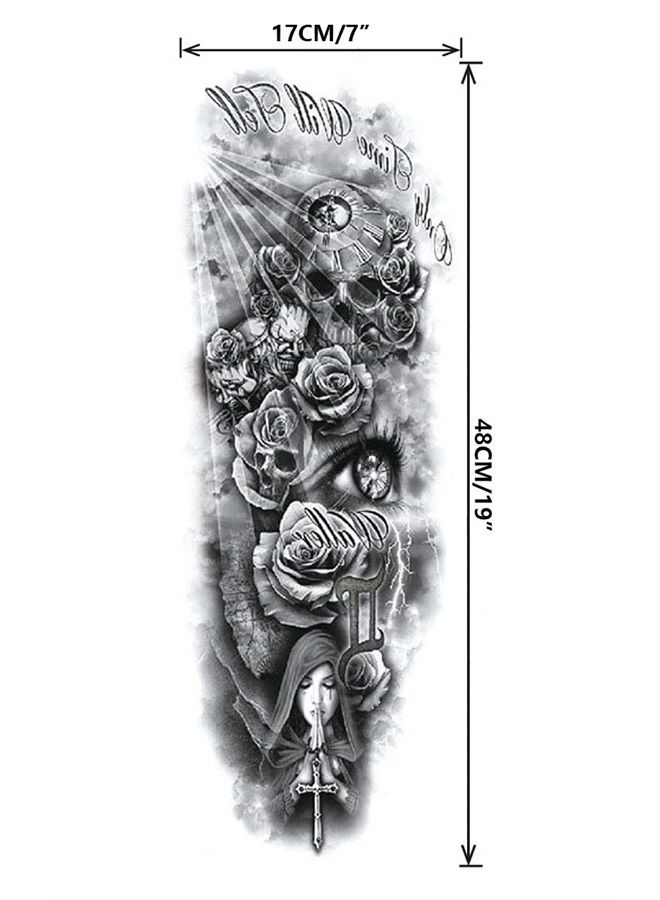 Pinone Full Arm Temporary Tattoo For Man Women L19“xW7”(12 Sheets) - Image 2