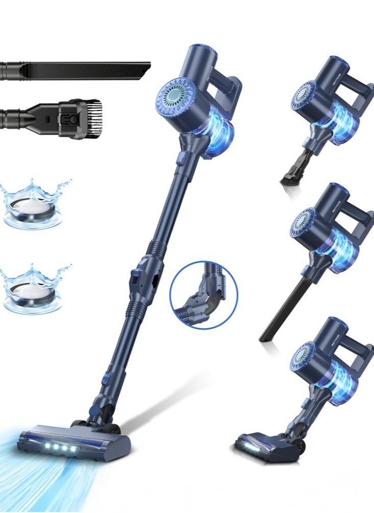 PrettyCare - 6 in 1 Cordless Vacuum Cleaner, Upright Stick Vacuum Self-Standing with 160W/20000Pa Powerful Suction, 180° Bendable Wand Rechargeable Cordless Handheld Vacuum for Hard Floor Pet Hair - Image 1