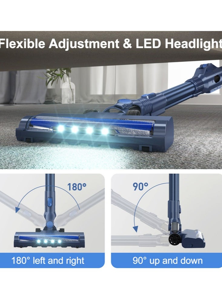 PrettyCare - 6 in 1 Cordless Vacuum Cleaner, Upright Stick Vacuum Self-Standing with 160W/20000Pa Powerful Suction, 180° Bendable Wand Rechargeable Cordless Handheld Vacuum for Hard Floor Pet Hair - Image 1