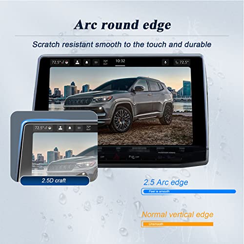 BIBIBO Upgraded for 2023 2024 2025 Jeep Compass Accessories Screen Protector for Jeep Compass 2022 2023 2024 2025 2026 10.1 Inch Navigation Protector Films, 2023 2024 2025 2026 Compass Screen Protector Scratch Resistant Compass 2022-2025 - Image 3
