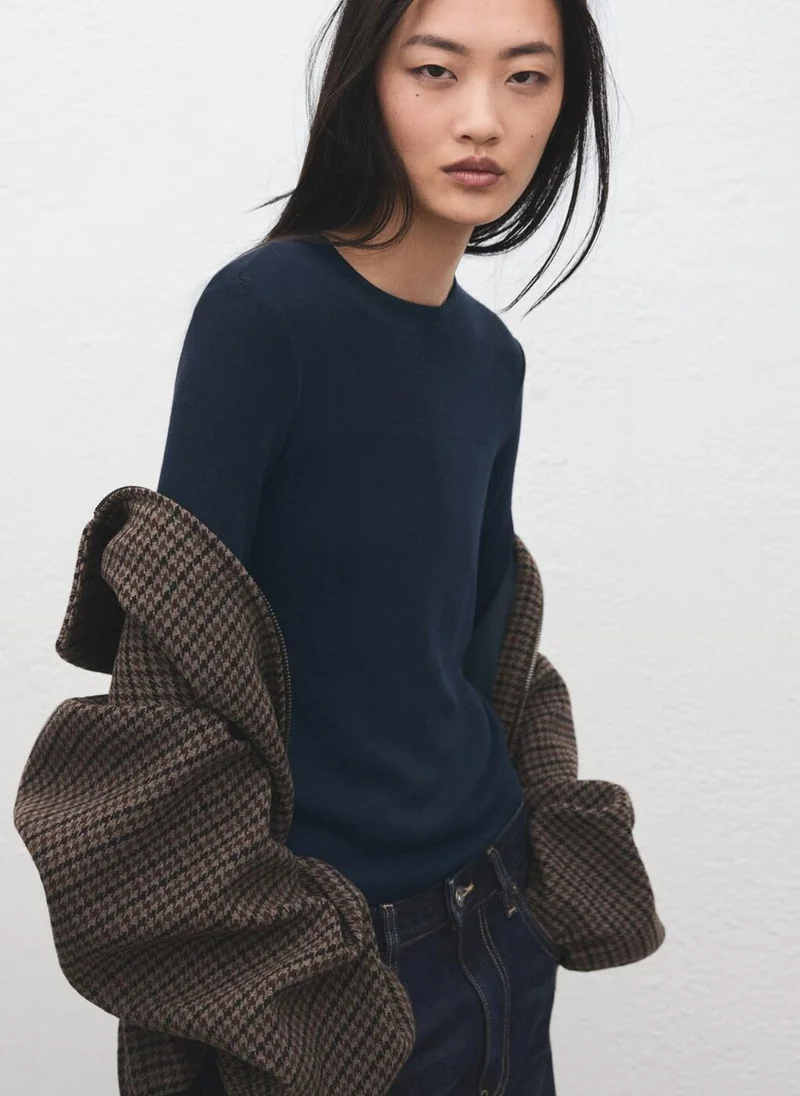 Mango  Ribbed long-sleeved t-shirt for Women | Best Price UAE