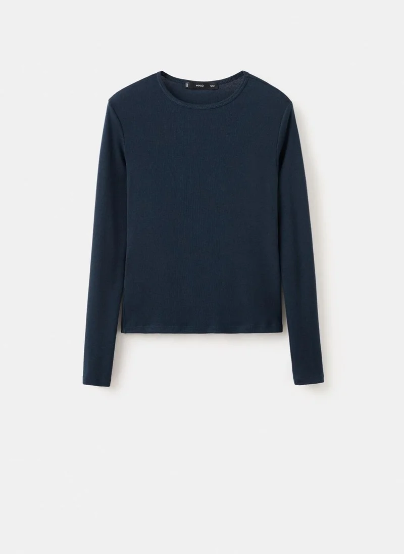 Mango  Ribbed long-sleeved t-shirt for Women | Best Price UAE