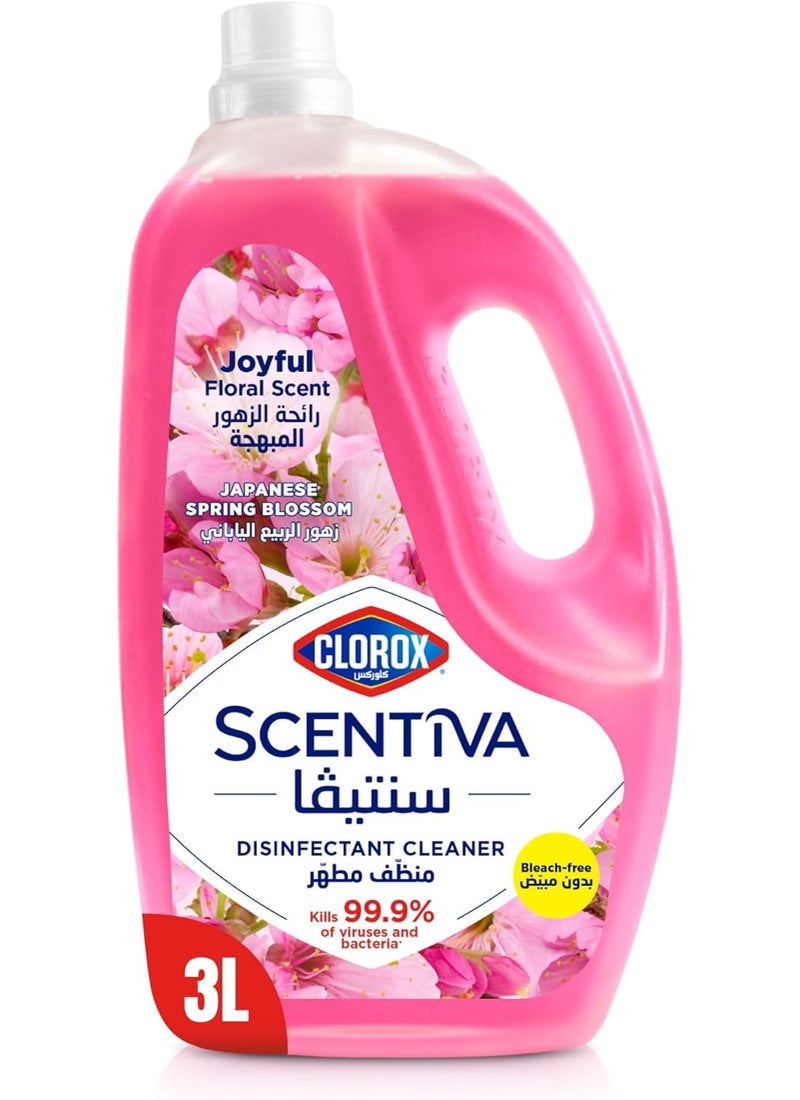 Clorox Scentiva Multipurpose Disinfectant Floor Cleaner Japanese Spring Blossom 3L - Image 1