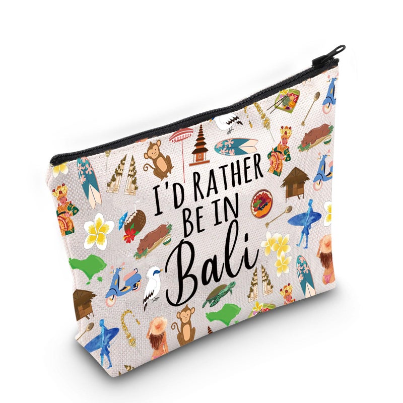 MEIKIUP Bali Indonesia Travel Gift Bali Travel Cosmetic Bag Bali Souvenir Bag Bali Vacation Gift Bali Honeymoon Gift Bali bag - Image 2