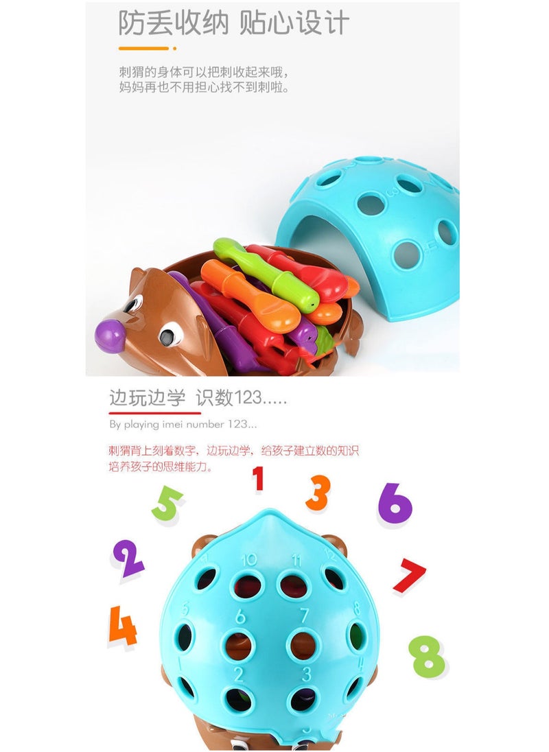 Hedgehog Building Fine Motor Hedgehog - Toddler Learning Toy, Fine Motor And Sensory Toy For Children 18 Months+  - Image 3