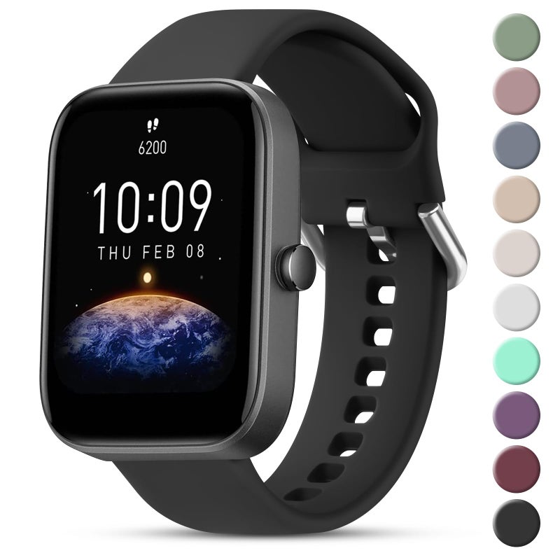 Vanjua Bands for Amazfit Bip 3 / Bip 3 Pro Band Women Men, Amazfit Bip U Pro / Bip / Bip Lite / Bip S / Bip S lite / Bip U, 20mm Quick Release Soft Silicone Replacement Strap for Amazfit GTR mini / - Image 1