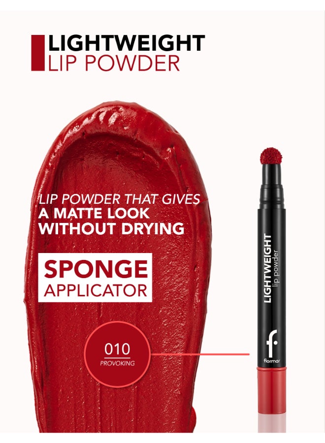 flormar Lightweight Lip Powder - 10 Provoking Pink - Image 5