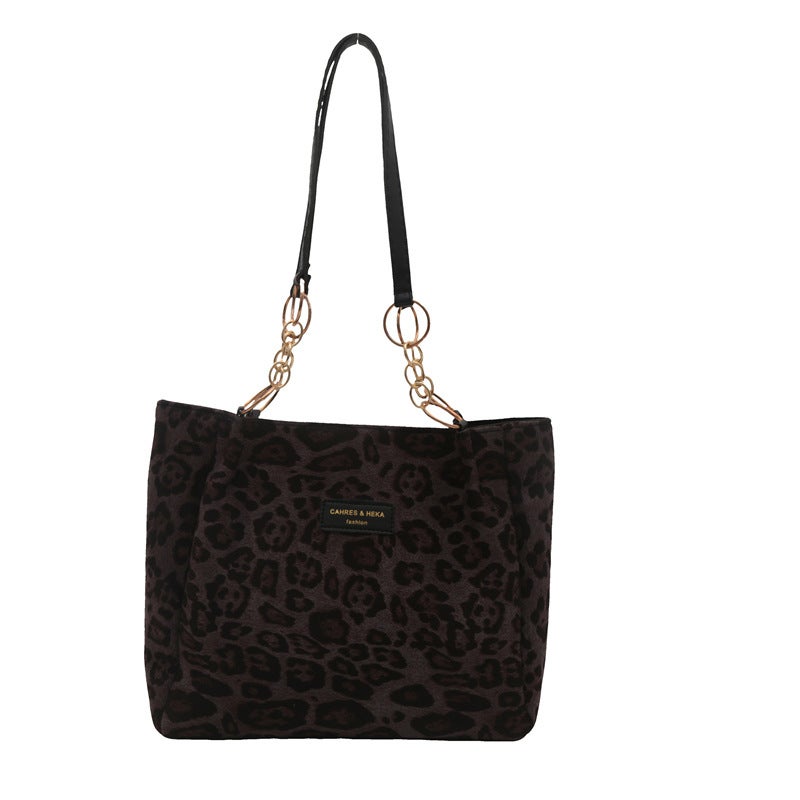 Vintage Leopard Print Tote Bag for Women - Image 5