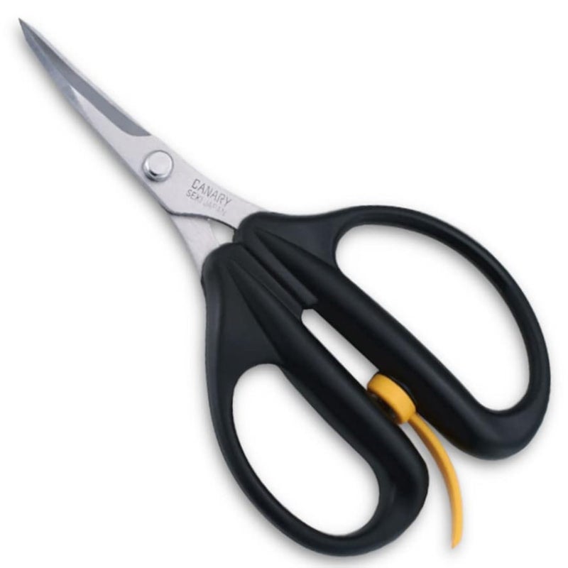 CANARY Spring Loaded Craft Scissors 6.3" [Curved Sharp Tips], Made in JAPAN, Razor Sharp Japanese Stainless Steel Blade, Black - Image 1
