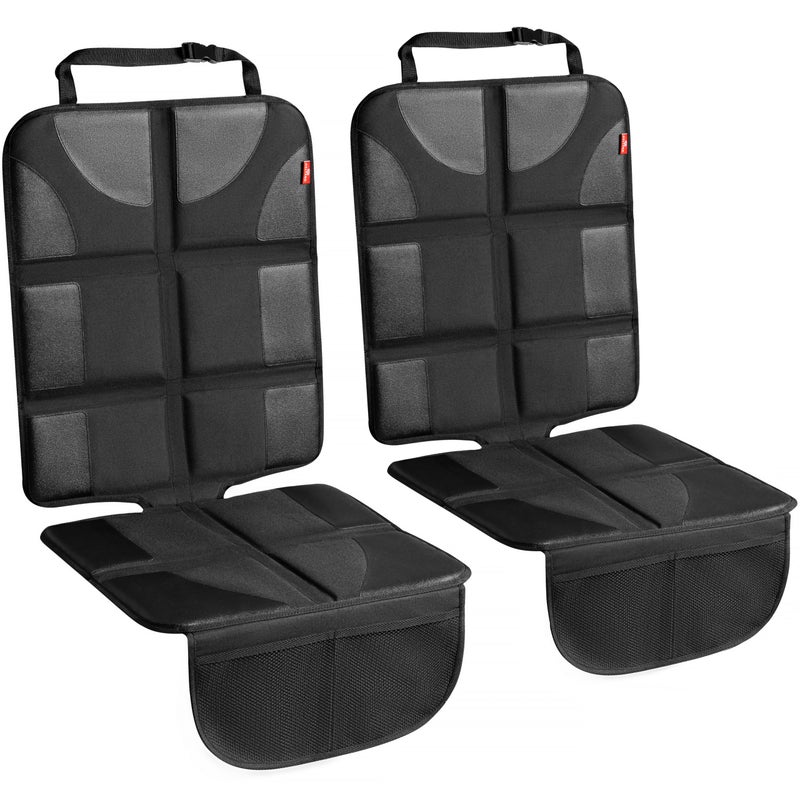 Helteko Car Seat Protector - 2 Pack Car Seat Cover for Child Carseat with Thickest Padding, 600D Oxford, Waterproof & Durable Fabric, Non-Slip Back, 2 Mesh Storage Pockets, Black - Image 1