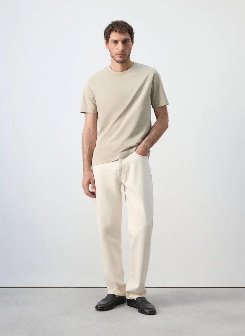 Mango Man 07-ARENA Slim-Fit 180-Gsm T-Shirt for Men | Best Price UAE