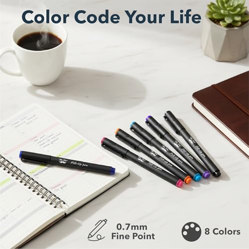 Mr. Pen- Felt Tip Pens, Assorted Colors, 8 Pack, 0.7mm, Fine Felt Tip Pens Fine Point, Journaling, Note Taking, Fast Dry, Writing - Image 5