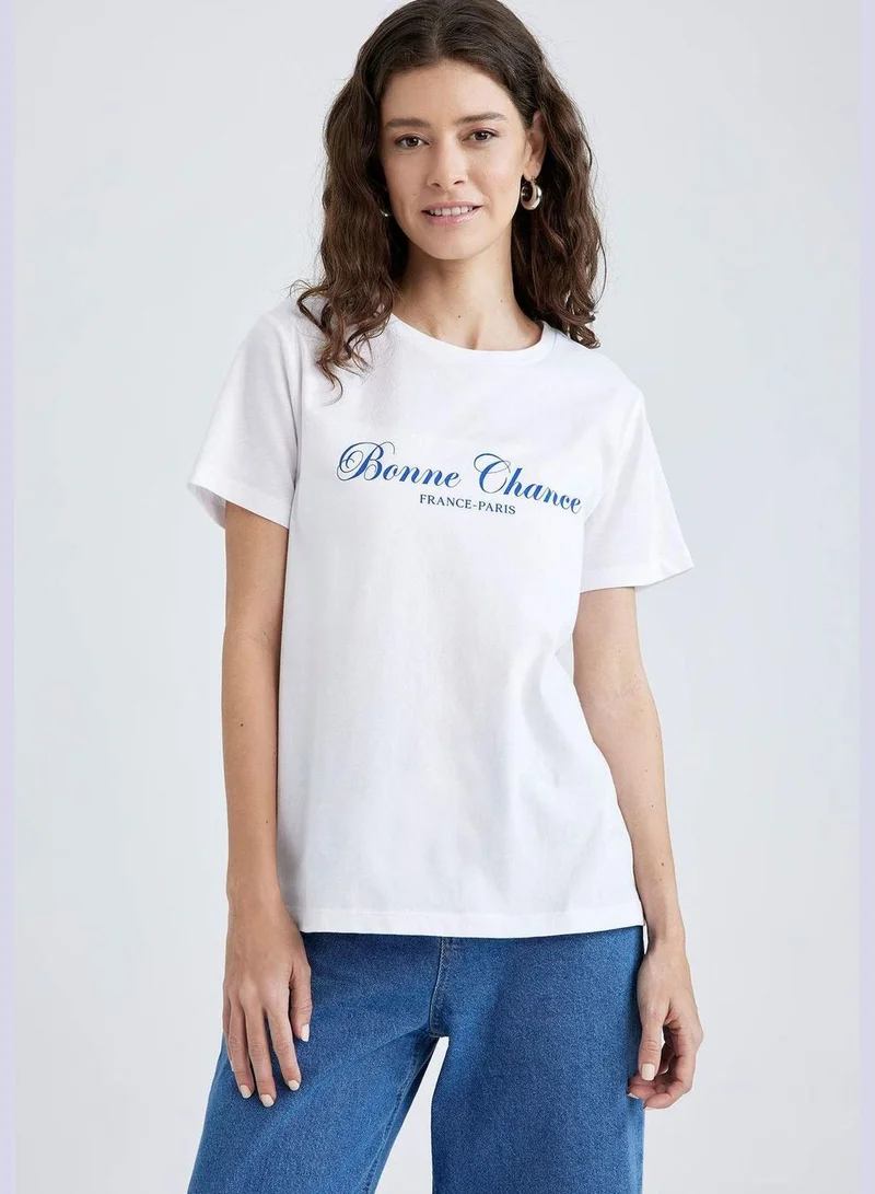DeFacto Woman Crew Neck Knitted Short Sleeve T-Shirt