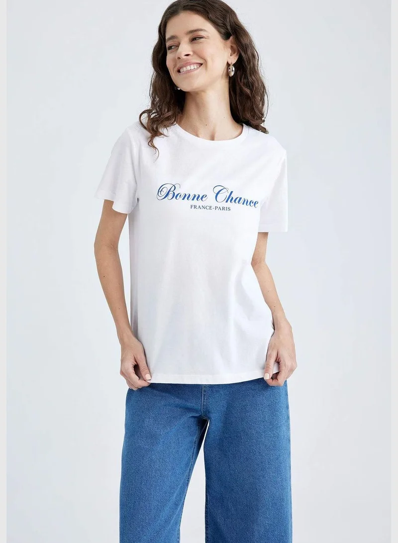 DeFacto Woman Crew Neck Knitted Short Sleeve T-Shirt