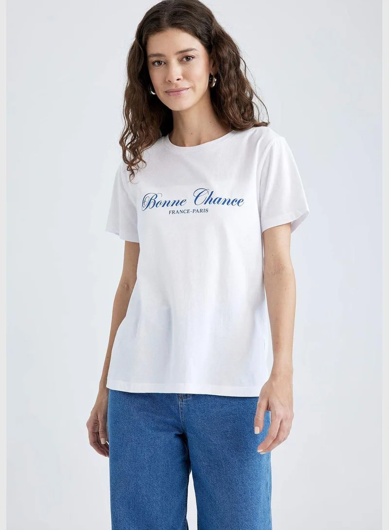 DeFacto Woman Crew Neck Knitted Short Sleeve T-Shirt
