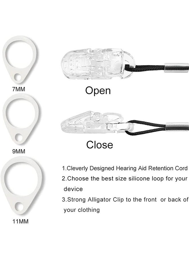 Tingoton - Tingoton BTE Hearing Aid Clips Otoclip for Adults and Kids with 7mm 9mm 11mm Silicone Loops for BTE Hearing aids and Anti Lost Lanyard Cord and Carry case (Gray) - Image 1