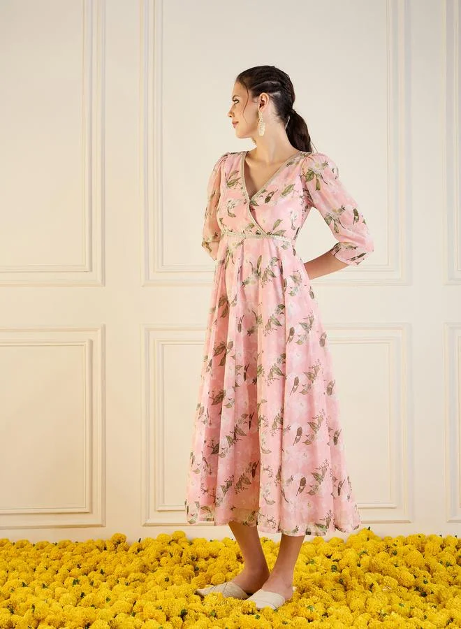 SASSAFRAS Floral Print Dress