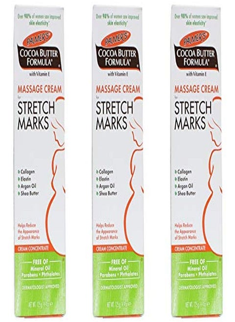 Cocoa Butter Formula Massage Cream For Stretch Marks 4.4 Ounce (Pack Of 3)