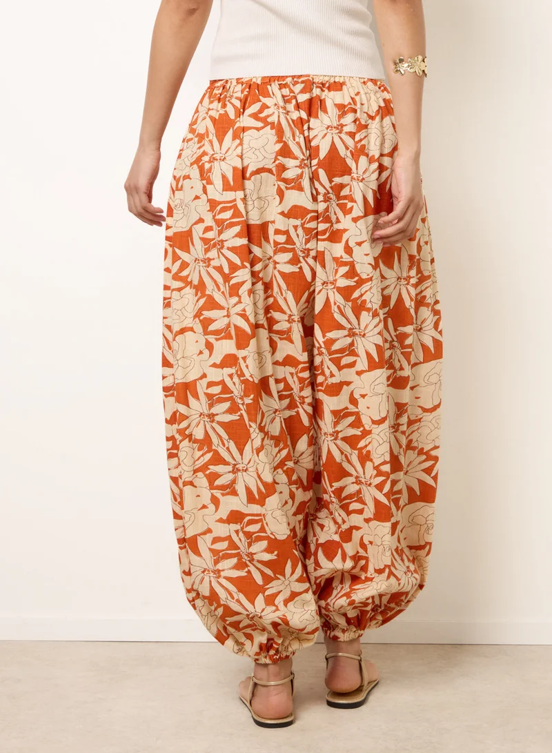 Blue Vanilla Floral Balloon Pants