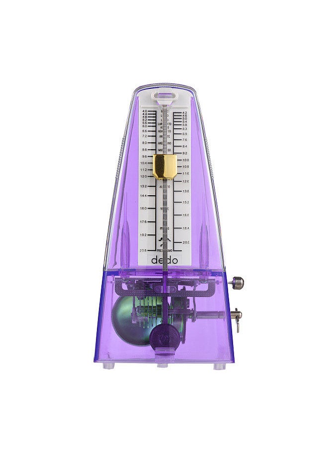 Transparent Mechanical Metronome with Bell Universal Wind up Metronome with Loud Sound Beat Selection Speed Control for Guitar Piano Violin Drum