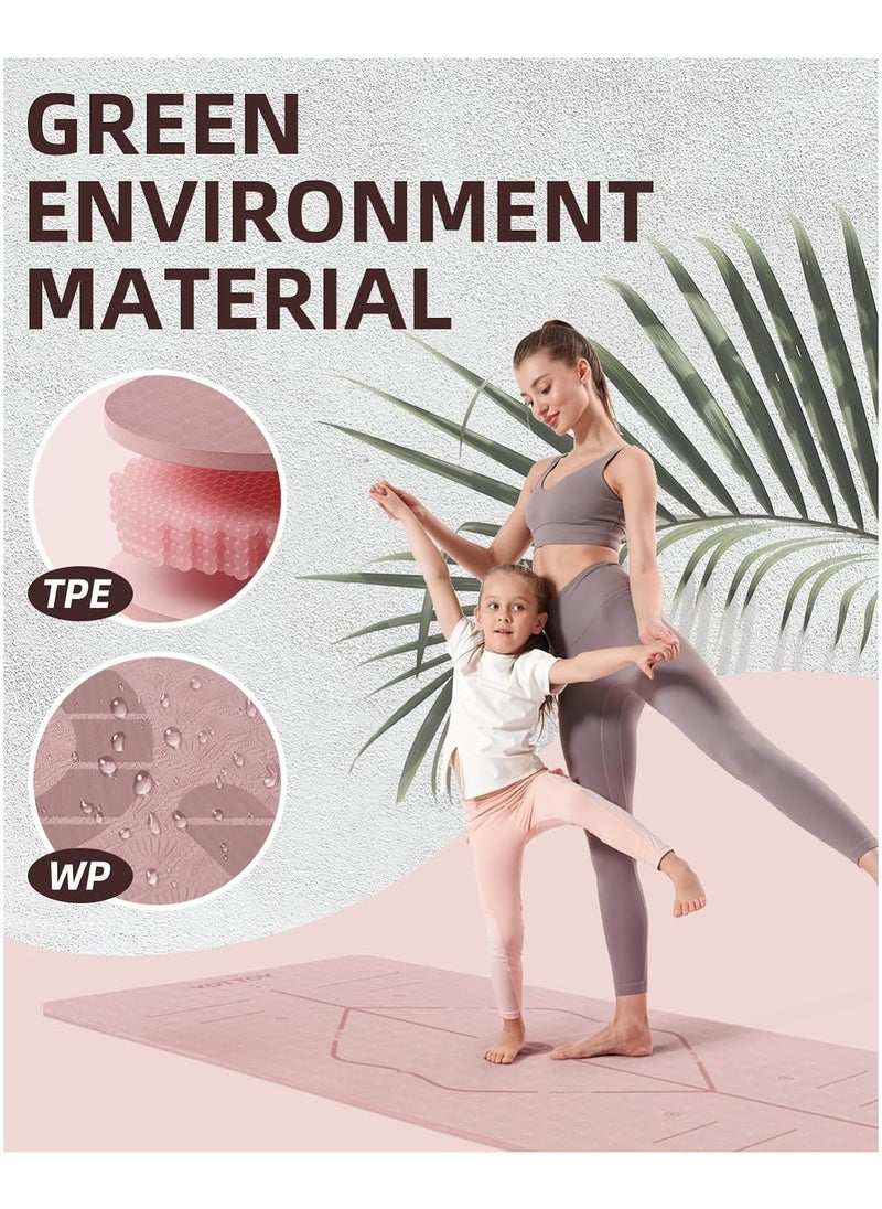 Generic Thick Yoga Mat for Home Workout – 183x61x0.6cm Non-Slip Exercise Fitness Yoga Mat, Eco-Friendly TPE Material, Durable Home Workout Mat with Strap & Carrying Bag, Anti-Slip, Cushioned Mat for Pilates, Yoga, and Stretching, Fitness Equipment for Home Gym  - Image 4